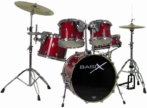 BASIX Drum Set SEI Pezzi modello CUSTOM LINE TR  Rosso Trasparente