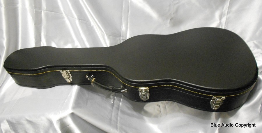 Custodia Rigida Sagomata professionale  x Chitarra Folk rivestimento Similpelle Nero