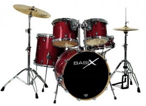 BASIX Drum Set SEI Pezzi modello CUSTOM LINE TR  Rosso Trasparente